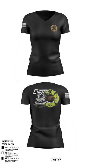 Women's Short Sleeve Vneck Shirt, South Spartanburg Fire District, Fire Department, Teamtime, Team time, sublimation, custom sports apparel, team uniforms, spirit wear, spiritwear, sports uniforms, custom shirts, team store, custom team store, fundraiser sports, apparel fundraiser