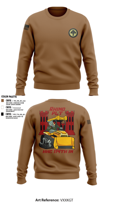 HHC 1-114 Infantry Brigade 59777131 Crew Neck Sweatshirt - 1
