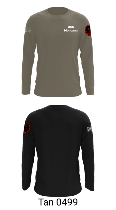 USS Montana 25481522 Long Sleeve Performance Shirt - 17