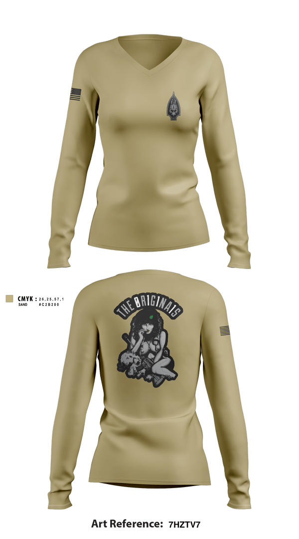 Women's Long Sleeve Vneck Shirt, , Army, Teamtime, Team time, sublimation, custom sports apparel, team uniforms, spirit wear, spiritwear, sports uniforms, custom shirts, team store, custom team store, fundraiser sports, apparel fundraiser
