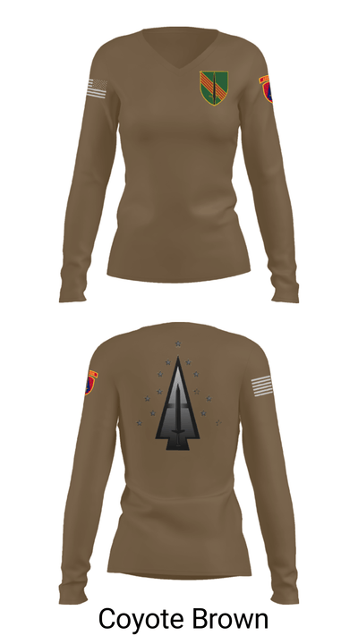 A Co, 1st BN, 4SFAB 88998967 Women's Long Sleeve V-neck Shirt - 38