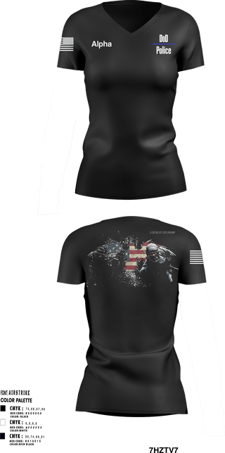 Women's Short Sleeve Vneck Shirt, DoD Police, Police, Teamtime, Team time, sublimation, custom sports apparel, team uniforms, spirit wear, spiritwear, sports uniforms, custom shirts, team store, custom team store, fundraiser sports, apparel fundraiser