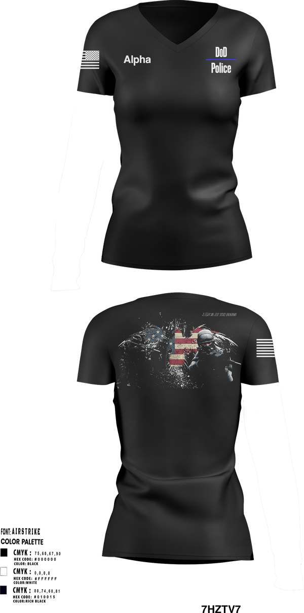 Women's Short Sleeve Vneck Shirt, DoD Police, Police, Teamtime, Team time, sublimation, custom sports apparel, team uniforms, spirit wear, spiritwear, sports uniforms, custom shirts, team store, custom team store, fundraiser sports, apparel fundraiser
