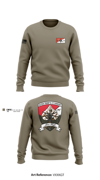 Crew Neck Sweatshirt, , Army, Teamtime, Team time, sublimation, custom sports apparel, team uniforms, spirit wear, spiritwear, sports uniforms, custom shirts, team store, custom team store, fundraiser sports, apparel fundraiser