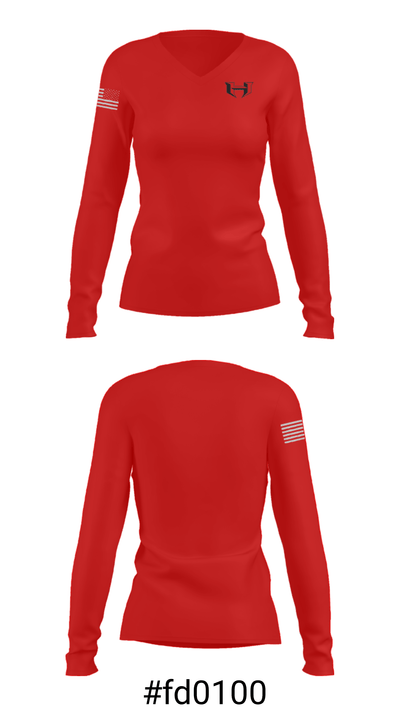 Hibriten High School Wrestling 33577062 Women's Long Sleeve V-neck Shirt - 20