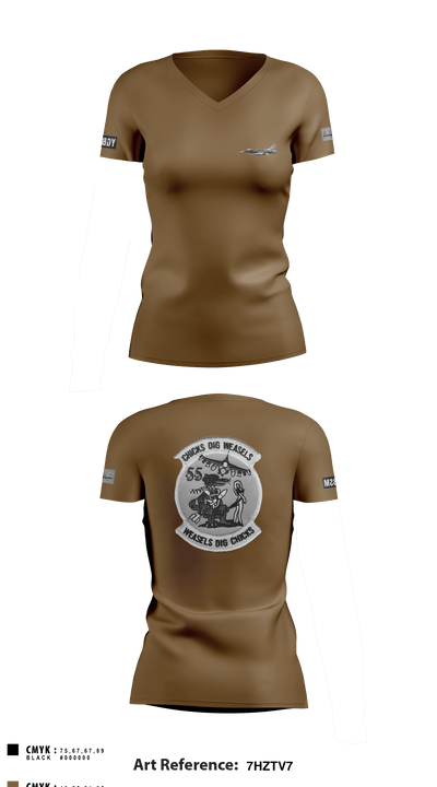 55FGS 28704188 Women's Short Sleeve V-neck Shirt - 1
