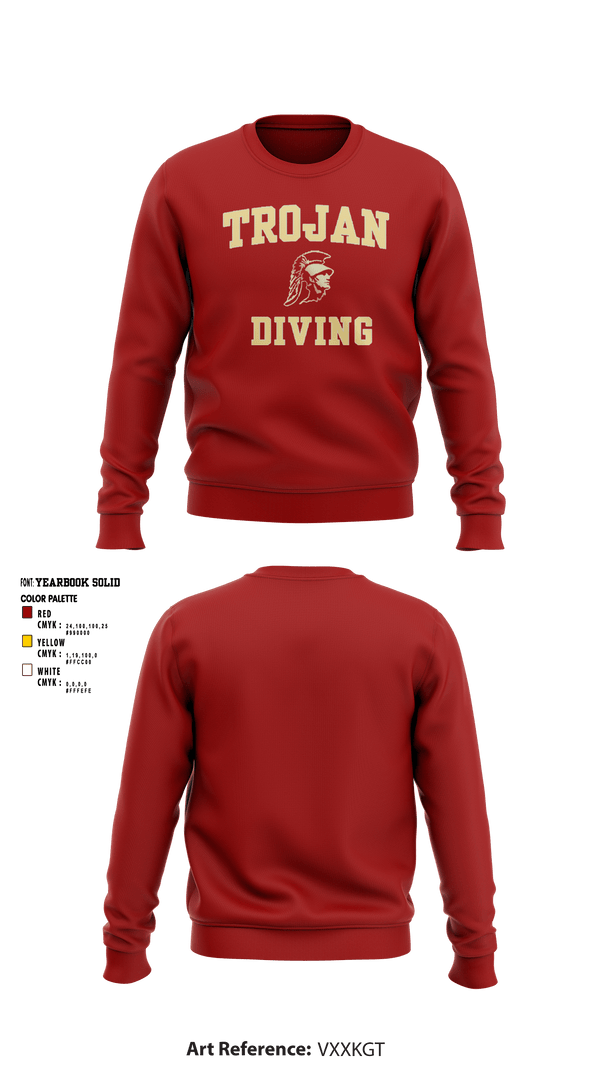 Crew Neck Sweatshirt, University Of Southern California Diving, Spirit Store, Teamtime, Team time, sublimation, custom sports apparel, team uniforms, spirit wear, spiritwear, sports uniforms, custom shirts, team store, custom team store, fundraiser sports, apparel fundraiser