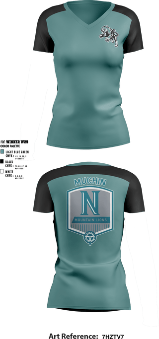 Women's Short Sleeve Vneck Shirt, Muchin College Prep, Spirit Store, Teamtime, Team time, sublimation, custom sports apparel, team uniforms, spirit wear, spiritwear, sports uniforms, custom shirts, team store, custom team store, fundraiser sports, apparel fundraiser
