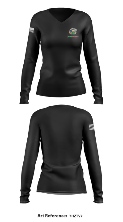 Junk Heroes 27502871 Women's Long Sleeve V-neck Shirt - 33