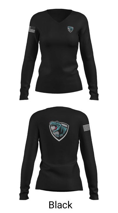 Rex95 Dino’s 52656726 Women's Long Sleeve V-neck Shirt - 13