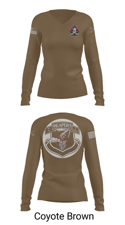 C Btry 2-32 FAR 54582520 Women's Long Sleeve V-neck Shirt - 38