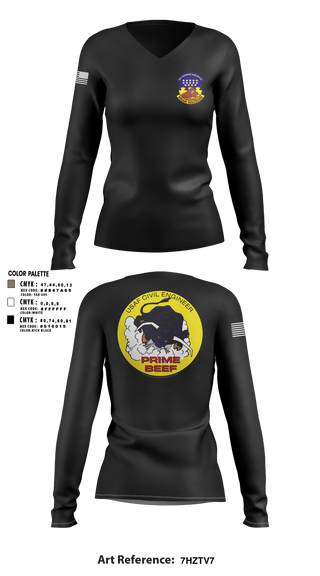 Women's Long Sleeve Vneck Shirt, 366 TRS, Air Force, Teamtime, Team time, sublimation, custom sports apparel, team uniforms, spirit wear, spiritwear, sports uniforms, custom shirts, team store, custom team store, fundraiser sports, apparel fundraiser