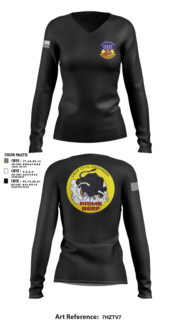 Women's Long Sleeve Vneck Shirt, 366 TRS, Air Force, Teamtime, Team time, sublimation, custom sports apparel, team uniforms, spirit wear, spiritwear, sports uniforms, custom shirts, team store, custom team store, fundraiser sports, apparel fundraiser