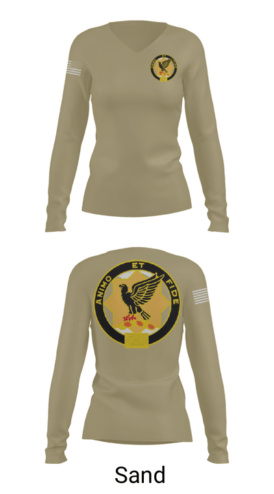 1st Squadron, 1st Cavalry Regiment 7988197 Women's Long Sleeve V-neck Shirt - 42
