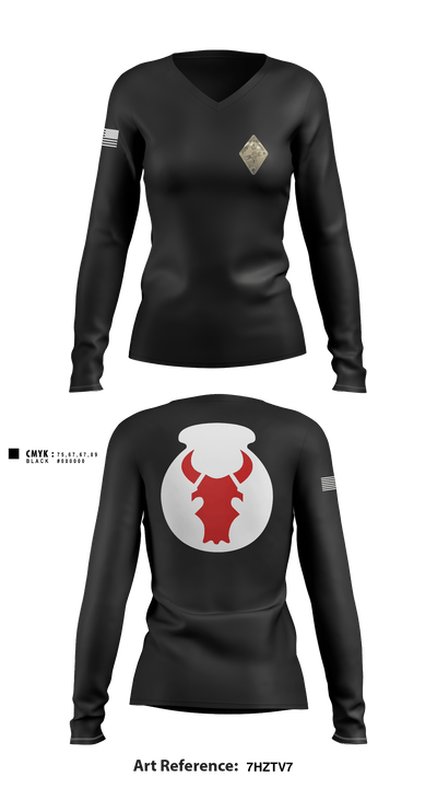 Det. 2 HHB 1-194 FA 2892054 Women's Long Sleeve V-neck Shirt - 1