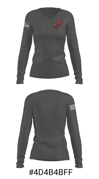 Women's Long Sleeve Vneck Shirt, Fallbrook girls field hockey, Field Hockey, Teamtime, Team time, sublimation, custom sports apparel, team uniforms, spirit wear, spiritwear, sports uniforms, custom shirts, team store, custom team store, fundraiser sports, apparel fundraiser