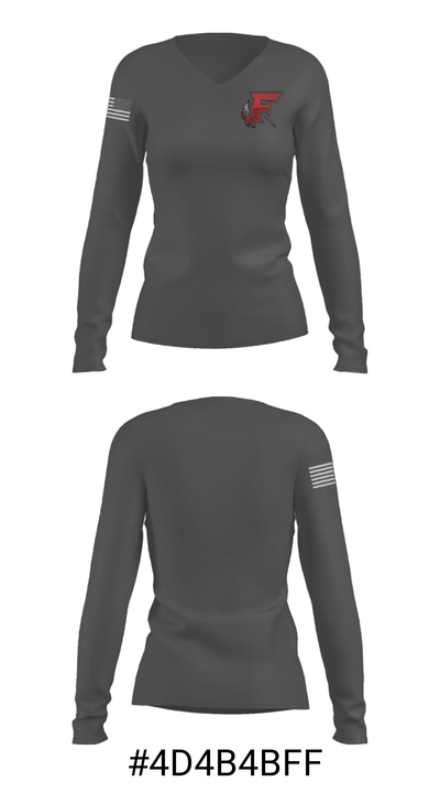Fallbrook girls field hockey 45582540 Women's Long Sleeve V-neck Shirt - 33