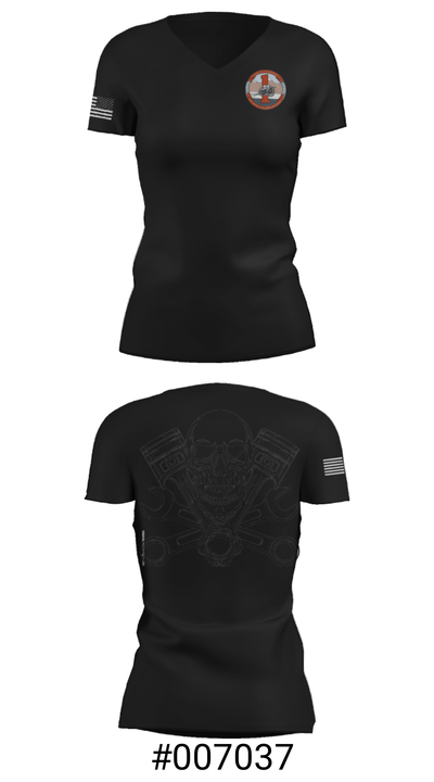 1st Battalion 10th Marines 30175509 Women's Short Sleeve V-neck Shirt - 19
