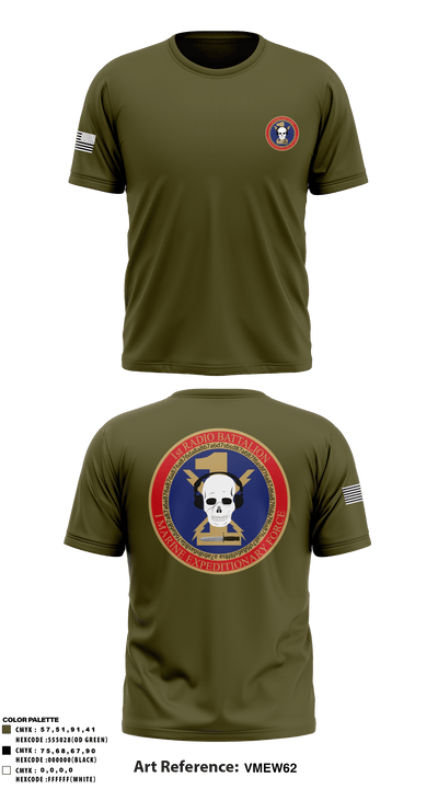 1st Radio Battalion 60701373 Short Sleeve Performance Shirt - 1