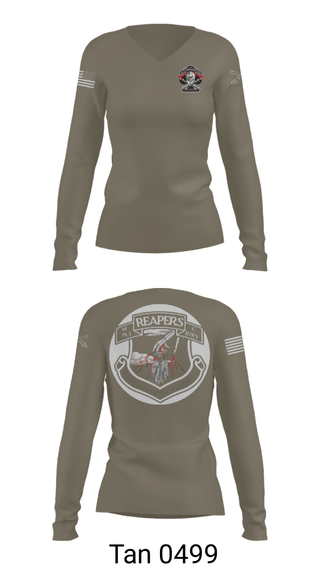Women's Long Sleeve Vneck Shirt, , Army, Teamtime, Team time, sublimation, custom sports apparel, team uniforms, spirit wear, spiritwear, sports uniforms, custom shirts, team store, custom team store, fundraiser sports, apparel fundraiser
