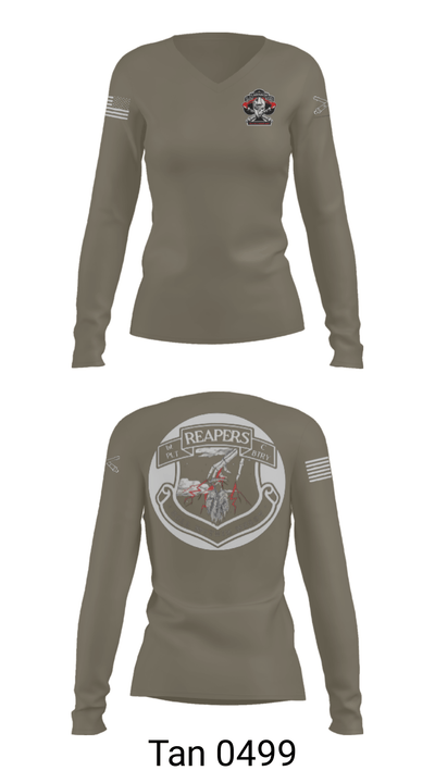 C Btry 2-32 FAR 54582520 Women's Long Sleeve V-neck Shirt - 41