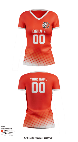Women's Short Sleeve Vneck Shirt, Ogilvie High School Volleyball, Men's Volleyball, Teamtime, Team time, sublimation, custom sports apparel, team uniforms, spirit wear, spiritwear, sports uniforms, custom shirts, team store, custom team store, fundraiser sports, apparel fundraiser