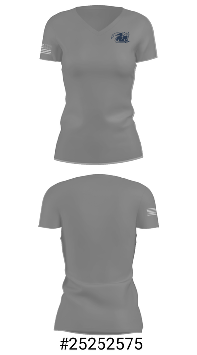 Henry F Moss Middle School Football 2709837 Women's Short Sleeve V-neck Shirt - 22