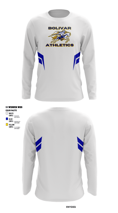 Bolivar Middle School Basketball 46084278 Long Sleeve Performance Shirt - 1