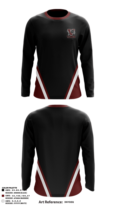 Vernon Middle School 78202683 Long Sleeve Performance Shirt - 1