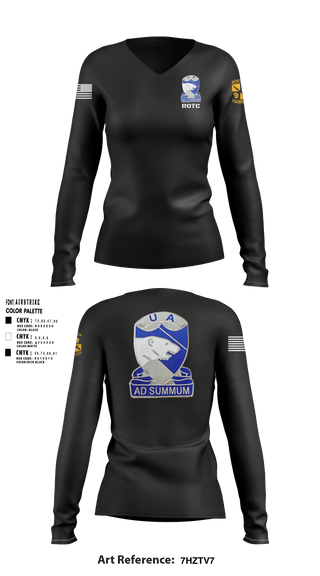 Women's Long Sleeve Vneck Shirt, ARMY ROTCARMY ROTC, Army, Teamtime, Team time, sublimation, custom sports apparel, team uniforms, spirit wear, spiritwear, sports uniforms, custom shirts, team store, custom team store, fundraiser sports, apparel fundraiser