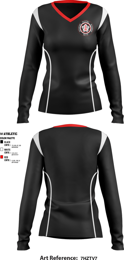 Kojukan JuJitsu 65504919 Women's Long Sleeve V-neck Shirt - 1