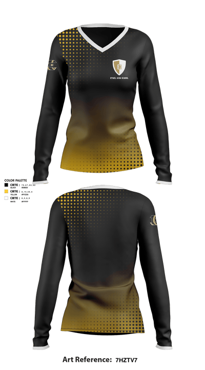Ethel High School 21278296 Women's Long Sleeve V-neck Shirt - 1
