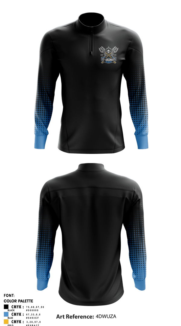Quarter Zip Jacket, CF-ARGONAUTS, Ice Hockey, Teamtime, Team time, sublimation, custom sports apparel, team uniforms, spirit wear, spiritwear, sports uniforms, custom shirts, team store, custom team store, fundraiser sports, apparel fundraiser