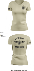 Oceana Marines 61589577 Women's Short Sleeve V-neck Shirt - 1