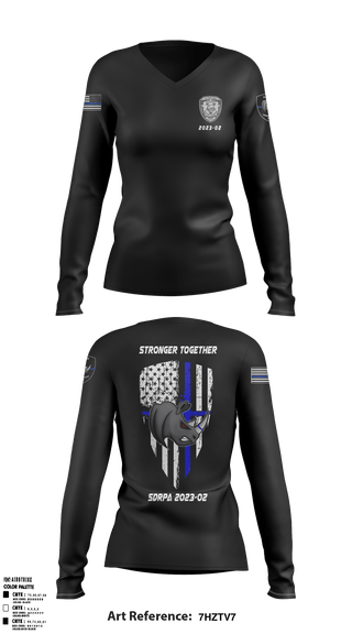 Women's Long Sleeve Vneck Shirt, SDRPA, Police, Teamtime, Team time, sublimation, custom sports apparel, team uniforms, spirit wear, spiritwear, sports uniforms, custom shirts, team store, custom team store, fundraiser sports, apparel fundraiser