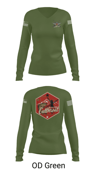 Women's Long Sleeve Vneck Shirt, , Army, Teamtime, Team time, sublimation, custom sports apparel, team uniforms, spirit wear, spiritwear, sports uniforms, custom shirts, team store, custom team store, fundraiser sports, apparel fundraiser