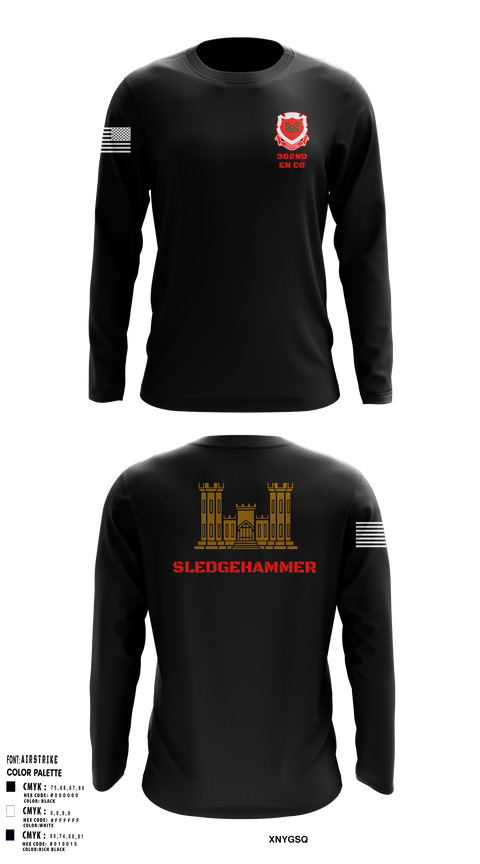 Long Sleeve Performance Shirt, 302nd EN CO, Army, Teamtime, Team time, sublimation, custom sports apparel, team uniforms, spirit wear, spiritwear, sports uniforms, custom shirts, team store, custom team store, fundraiser sports, apparel fundraiser