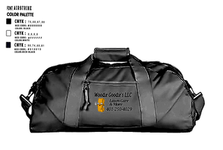 Duffle Bag, Woodie Goodie's LLC Lawn care, , Teamtime, Team time, sublimation, custom sports apparel, team uniforms, spirit wear, spiritwear, sports uniforms, custom shirts, team store, custom team store, fundraiser sports, apparel fundraiser