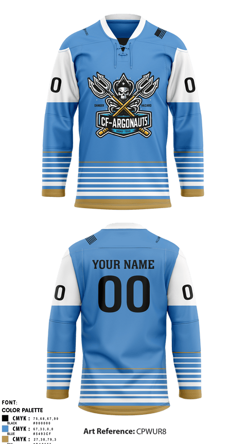 Hockey Jersey, CF-ARGONAUTS, Ice Hockey, Teamtime, Team time, sublimation, custom sports apparel, team uniforms, spirit wear, spiritwear, sports uniforms, custom shirts, team store, custom team store, fundraiser sports, apparel fundraiser