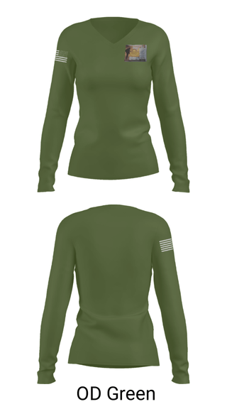 Women's Long Sleeve Vneck Shirt, , Army, Teamtime, Team time, sublimation, custom sports apparel, team uniforms, spirit wear, spiritwear, sports uniforms, custom shirts, team store, custom team store, fundraiser sports, apparel fundraiser