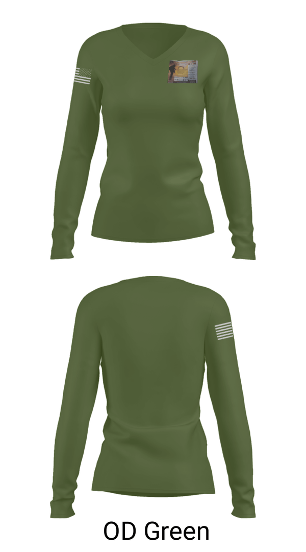 Women's Long Sleeve Vneck Shirt, , Army, Teamtime, Team time, sublimation, custom sports apparel, team uniforms, spirit wear, spiritwear, sports uniforms, custom shirts, team store, custom team store, fundraiser sports, apparel fundraiser
