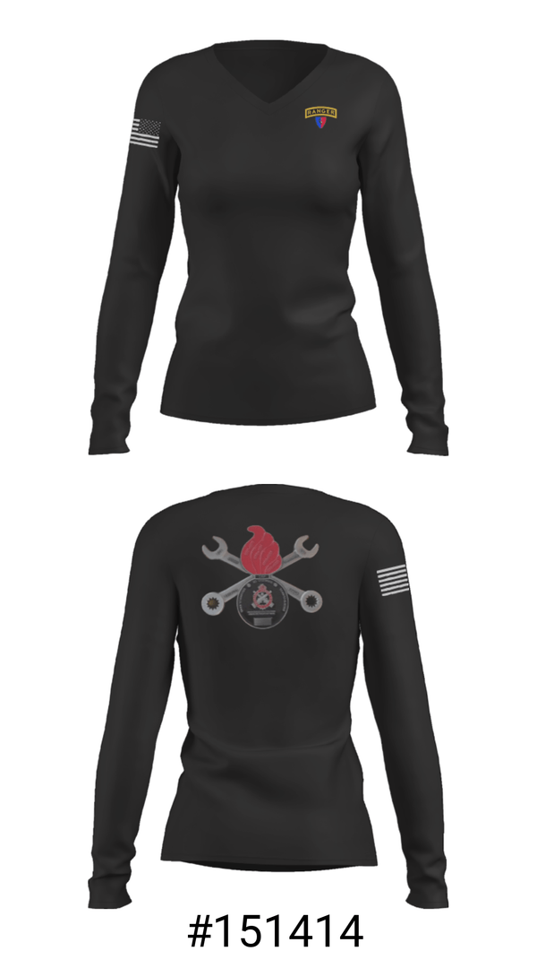 Women's Long Sleeve Vneck Shirt, , National Guard, Teamtime, Team time, sublimation, custom sports apparel, team uniforms, spirit wear, spiritwear, sports uniforms, custom shirts, team store, custom team store, fundraiser sports, apparel fundraiser