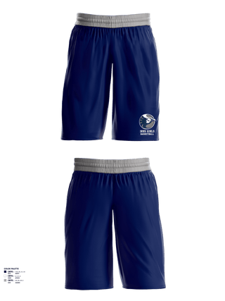 Womens Basketball Shorts, IRHS Girls Basketball, Women's Basketball, Teamtime, Team time, sublimation, custom sports apparel, team uniforms, spirit wear, spiritwear, sports uniforms, custom shirts, team store, custom team store, fundraiser sports, apparel fundraiser