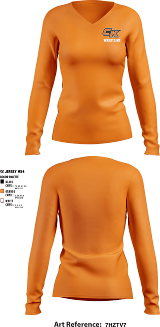 Women's Long Sleeve Vneck Shirt, CK Wrestling, Wrestling, Teamtime, Team time, sublimation, custom sports apparel, team uniforms, spirit wear, spiritwear, sports uniforms, custom shirts, team store, custom team store, fundraiser sports, apparel fundraiser