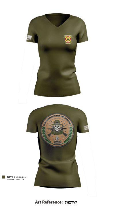 Weapons Training Battalion 3430348 Women's Short Sleeve V-neck Shirt - 7