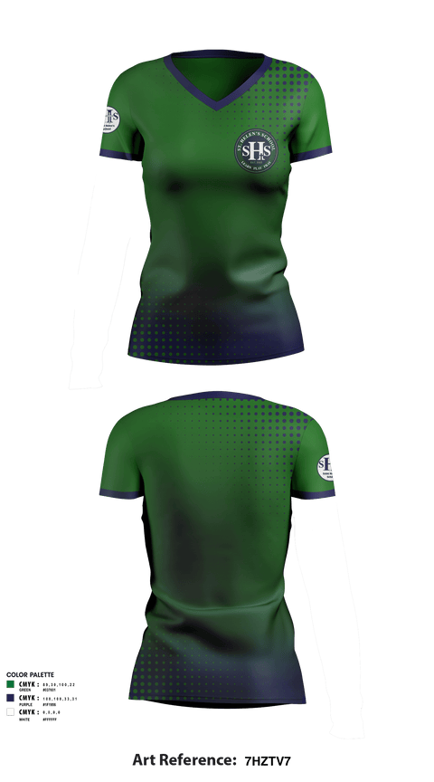 Women's Short Sleeve Vneck Shirt, St Helens School, Spirit Store, Teamtime, Team time, sublimation, custom sports apparel, team uniforms, spirit wear, spiritwear, sports uniforms, custom shirts, team store, custom team store, fundraiser sports, apparel fundraiser