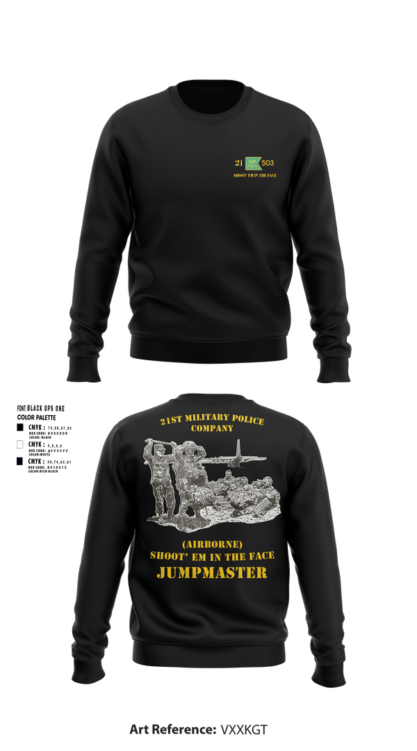 Crew Neck Sweatshirt, 21ST MILITARY POLICE COMPANY (AIRBORNE), Army, Teamtime, Team time, sublimation, custom sports apparel, team uniforms, spirit wear, spiritwear, sports uniforms, custom shirts, team store, custom team store, fundraiser sports, apparel fundraiser
