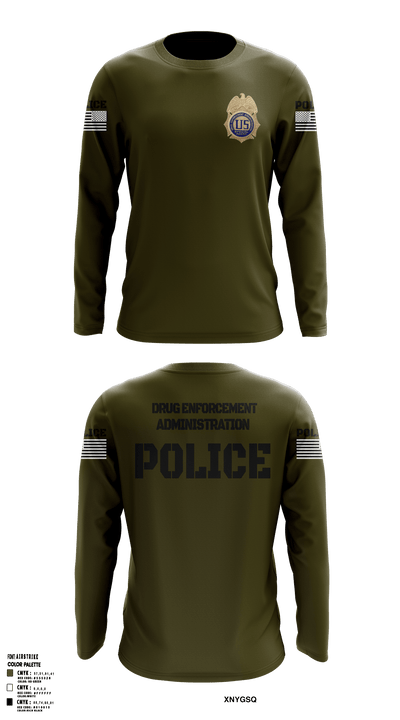 DEA Enforcement Group 46 13099367 Long Sleeve Performance Shirt - 52