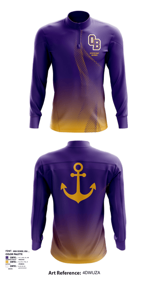 Quarter Zip Jacket, Oyster Bay Baymen, Wrestling, Teamtime, Team time, sublimation, custom sports apparel, team uniforms, spirit wear, spiritwear, sports uniforms, custom shirts, team store, custom team store, fundraiser sports, apparel fundraiser