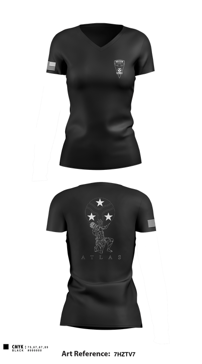 Bastard PLT 55747802 Women's Short Sleeve V-neck Shirt - 1
